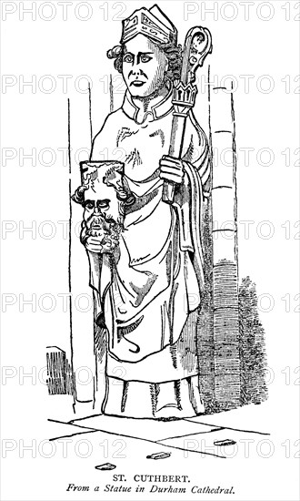 St Cuthbert from a statue in Durham Cathedral.