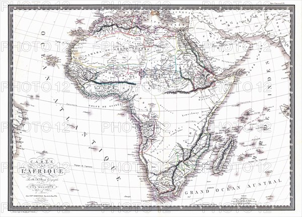 Map of the African continent by the geographer A.H. Brue.