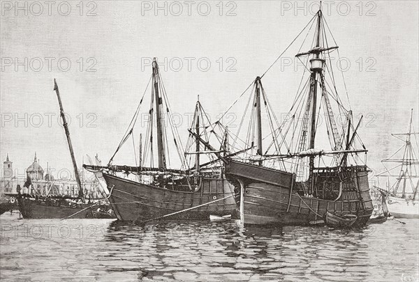 Replicas of La Nina and La Pinta ships.