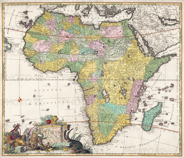 Map of Africa dating from the late 17th century.