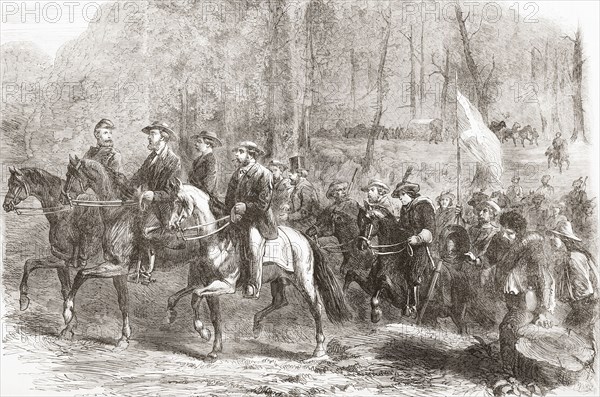 The flight of president Jefferson Davis and his ministers over the Georgia Ridge.