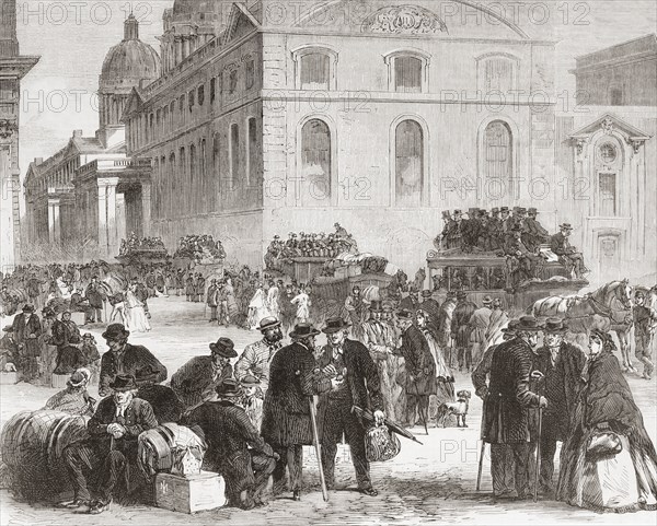 Pensioners leaving the Greenwich hospital.