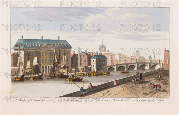 A Prospect of the Custom House and Essex Bridge.