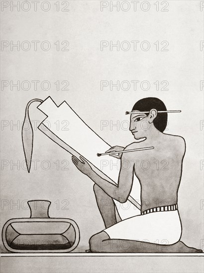 A scribe in ancient Egypt.