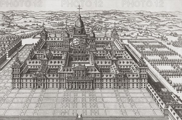 Overall view of the monastery of El Escorial at San Lorenzo de El Escorial.