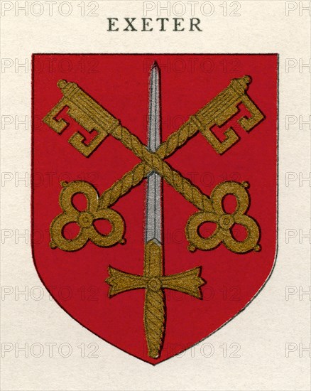 Coat of arms of the Diocese of Exeter.