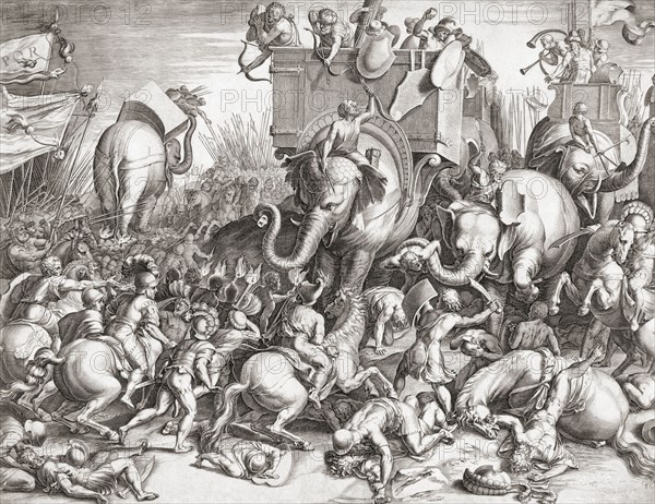 The Battle of Zama in 202 BC.