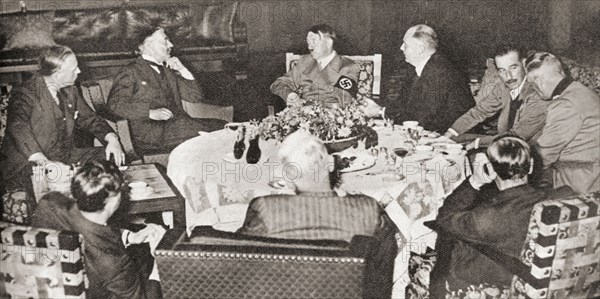 The meeting between Neville Chamberlain.