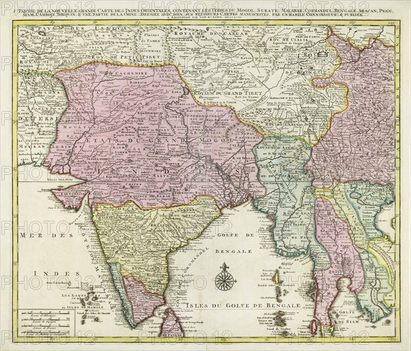 Map of India and Southern Asia dating from 1792.