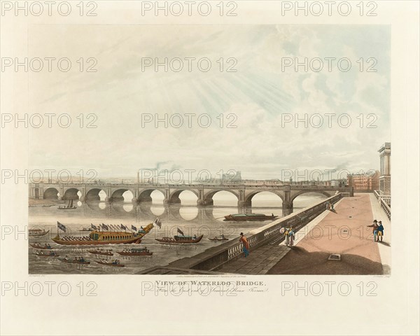 A View of Waterloo Bridge from the East end of Somerset House Terrace.