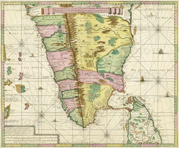 Map of Southern India and Ceylon.