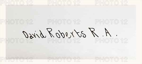 Signature of Scottish artist David Roberts.