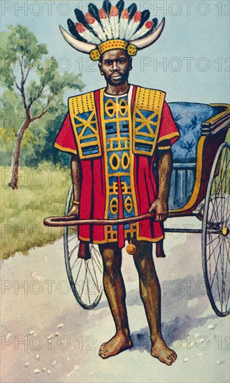 A jinricksha or rickshaw boy from Africa.