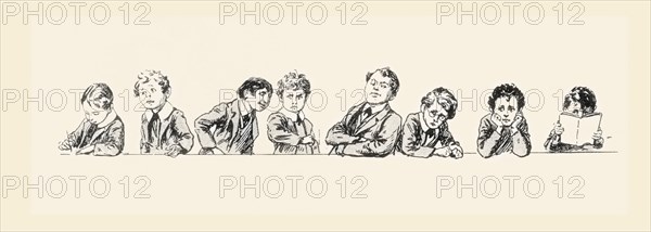 19th century schoolboys and their teacher.