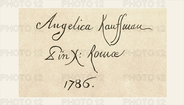 Signature of Maria Anna Angelika or Angelica Katharina Kauffman.