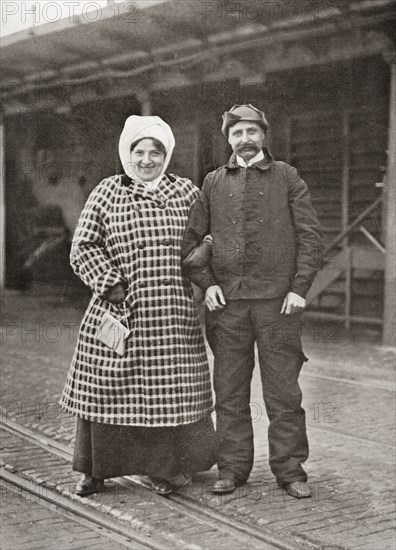 Louis Bleriot and his wife Alice Vedere after his cross channel flight in 1909.
