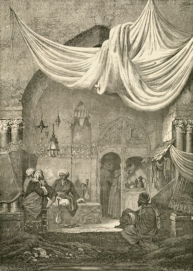A 19th century cafe in Cairo.