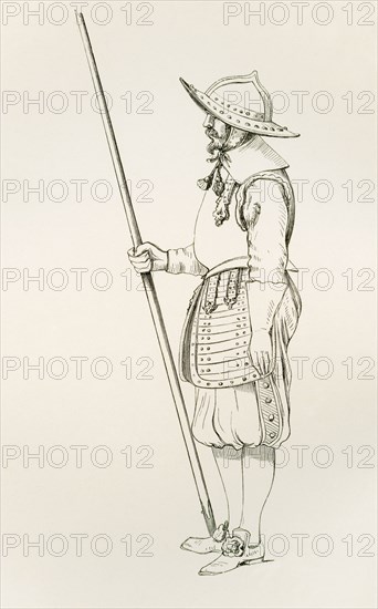 A pike man of the Cromwellian period.