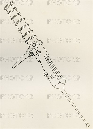 Small breech loading Pivot Gun of hooped iron.