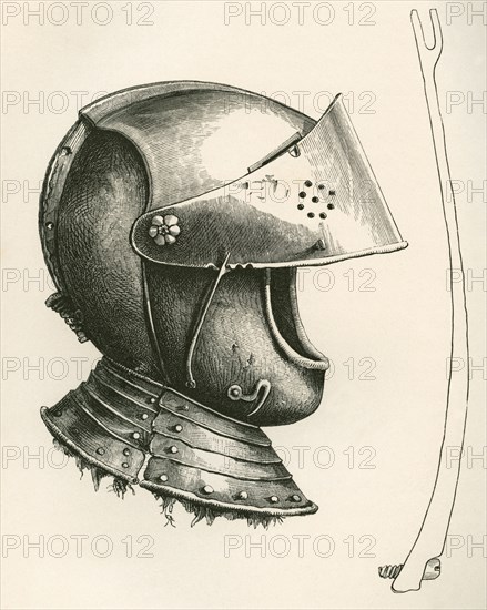 Visored helmet.