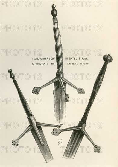 Claymores or Scottish late medieval two-handed longswords.