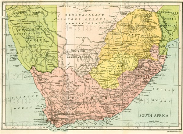 Map Of South Africa Since 1815.