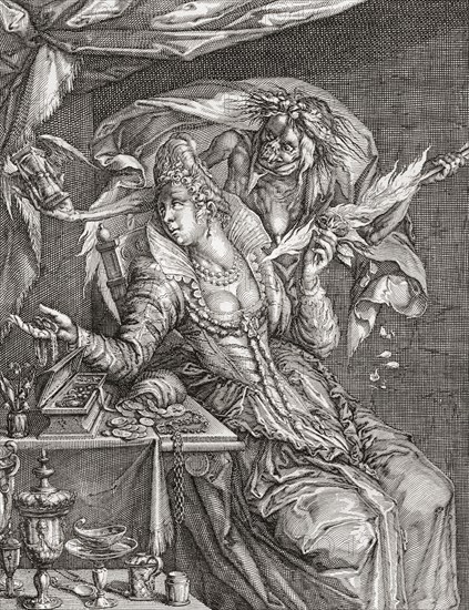 Vanitas with death and a maiden.