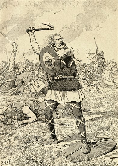 The Battle of Tolbiac in 496 fought between the Franks and the Alemanni.