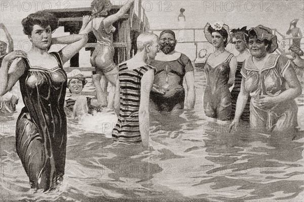 Bathing acquaintances in the 19th century.