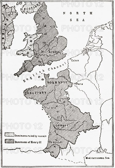 Map showing the French dominions of Henry II.