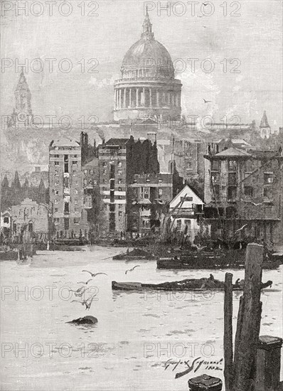 St. Paul's Cathedral from the Surrey shore.