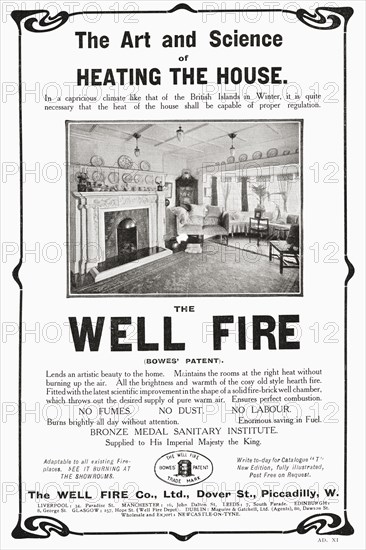 Early 20th Century Advertisement For The Well Fire.