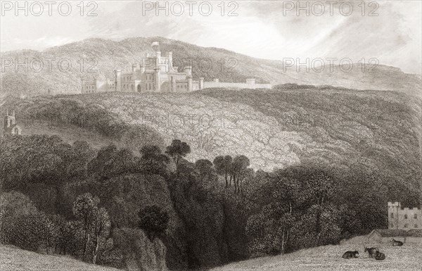 19th century view of Lowther Castle.