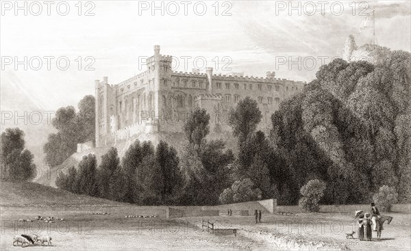 19th century view of Arundel Castle.