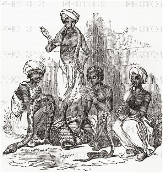 Indian snake charmers in the 19th century.