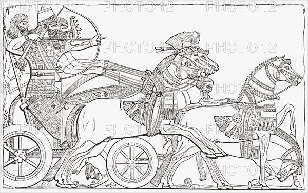 Assyrian war chariot.