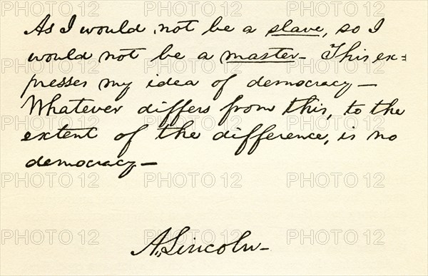 Handwriting And Signature Of Abraham Lincoln.