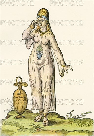 Woman in a bathing costume.