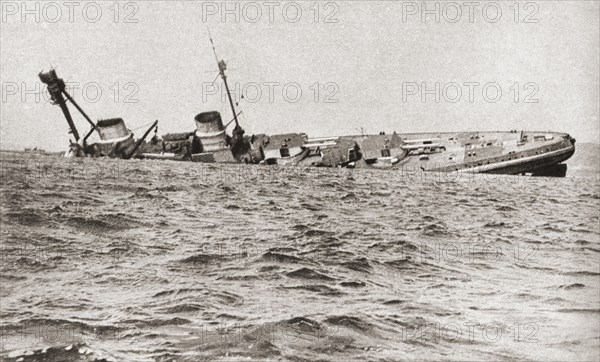 The scuttling of the German fleet at Scapa Flow.