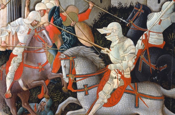 Nicola da Siena, S. Andrea and the battle between Ginesini and Fermani, around 1463