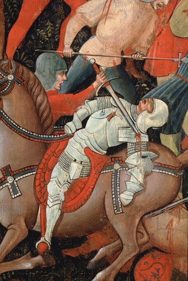 Nicola da Siena, S. Andrea and the battle between Ginesini and Fermani, around 1463