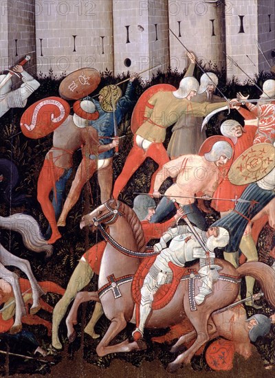 Nicola da Siena, S. Andrea and the battle between Ginesini and Fermani, around 1463