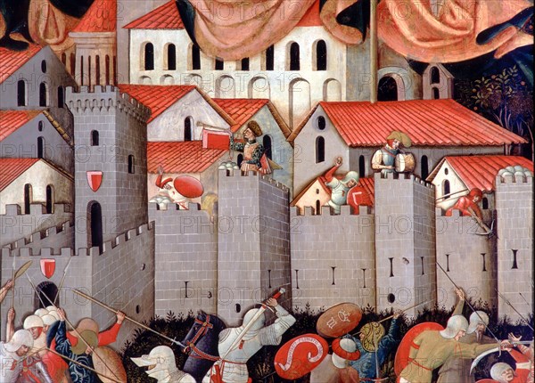 Nicola da Siena, S. Andrea and the battle between Ginesini and Fermani, around 1463