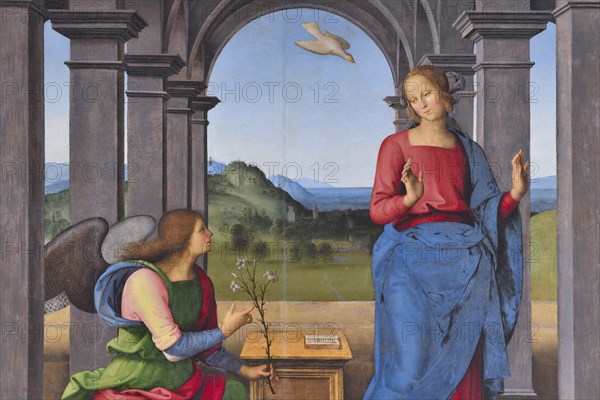 Pietro Vannucci known as Il Perugino, Annunciation, oil on panel, 1488-89