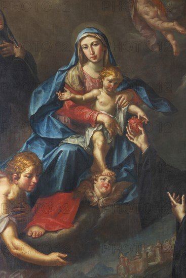 Giuseppe Marchesi known as il Sansone, Madonna with Children, Saint Gertrude and a Holy Nun