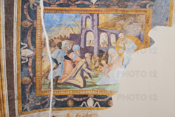 Nativity and Adoration of the Magi (detached fresco) by Francesco De Magistris