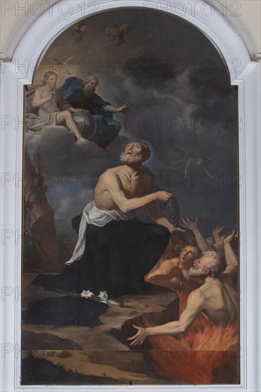 School of Cristoforo Roncalli, known as Pomarancio, San Nicola da Tolentino intercedes for the souls in purgatory. First half of the 17th century, oil on canvas