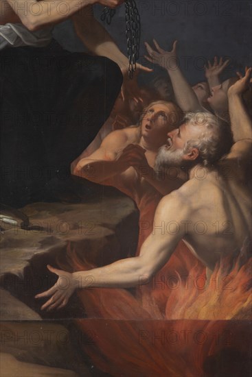 School of Cristoforo Roncalli, known as Pomarancio, San Nicola da Tolentino intercedes for the souls in purgatory. First half of the 17th century, oil on canvas