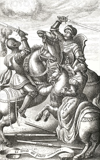 The chivalry represented by allegorical characters
