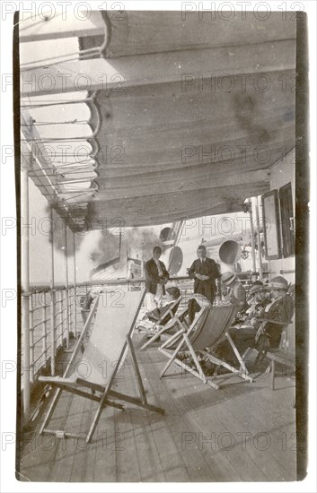 Alfred Tamlin on the deck of a ship